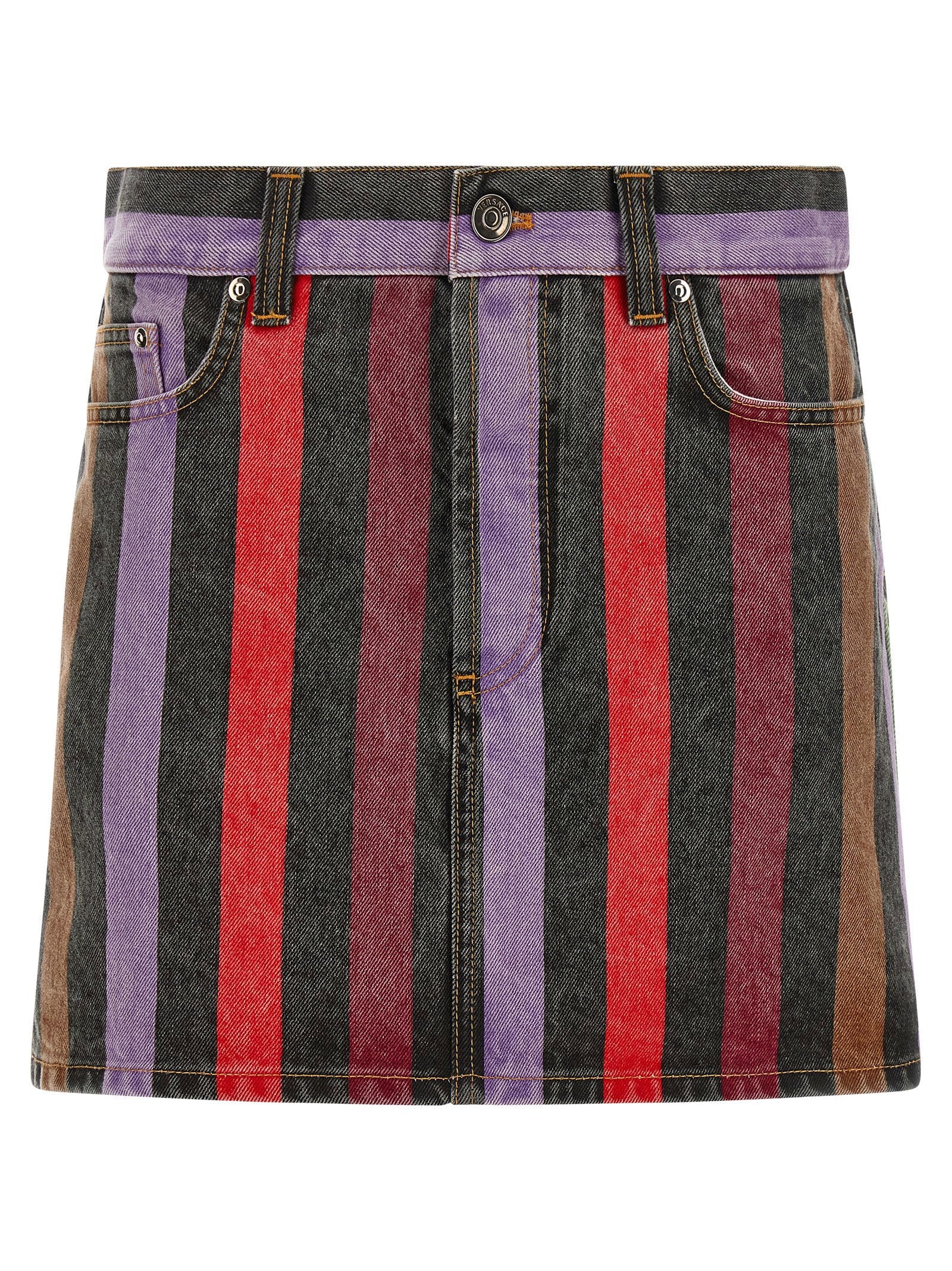 Versace Versace Striped Denim Skirt