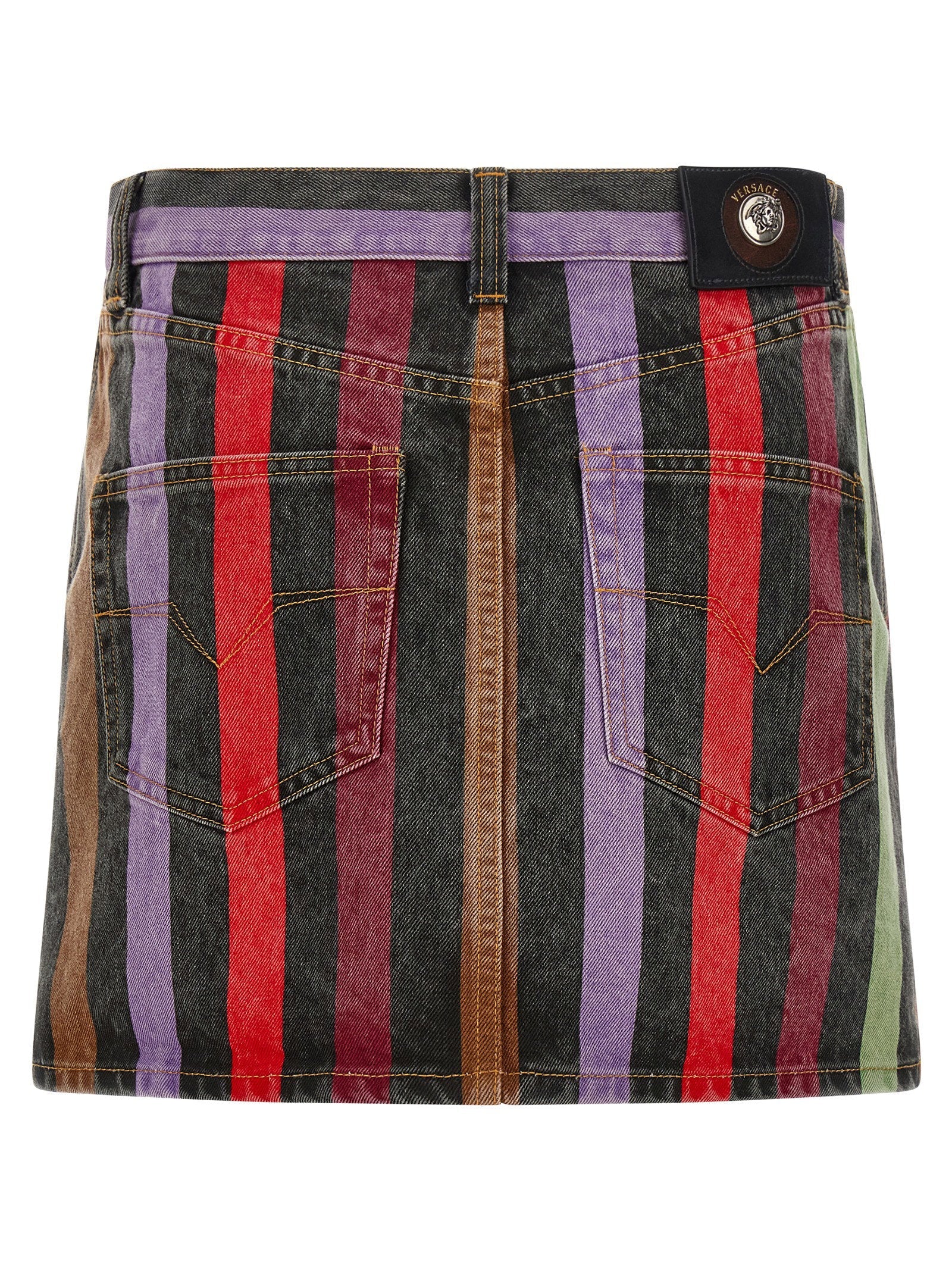 Versace Versace Striped Denim Skirt