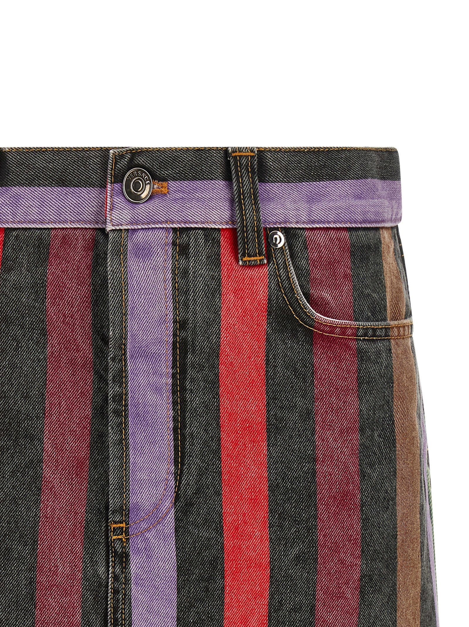 Versace Versace Striped Denim Skirt