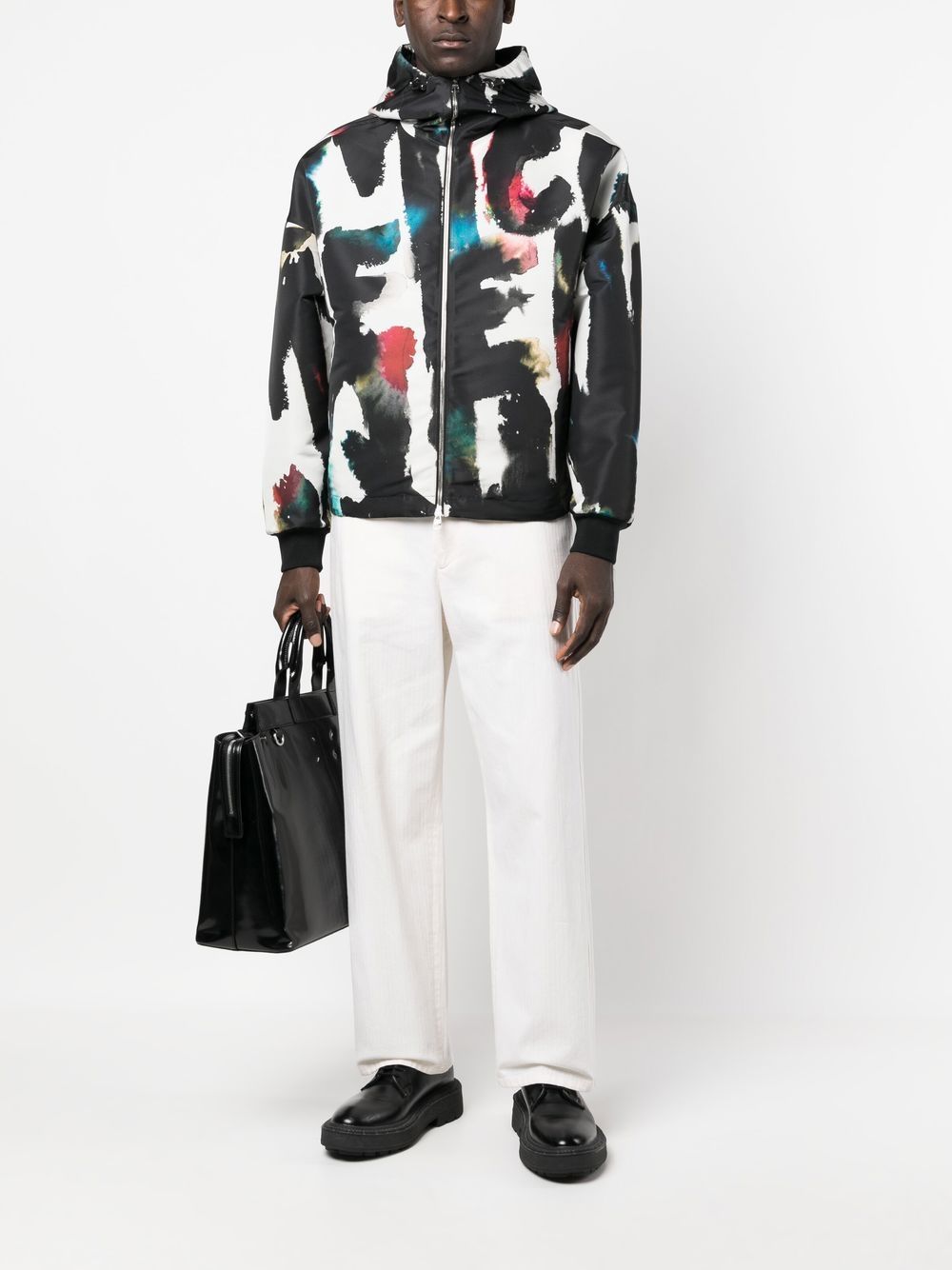 Alexander McQueen Alexander McQueen Graffiti-print Hooded Windbreaker