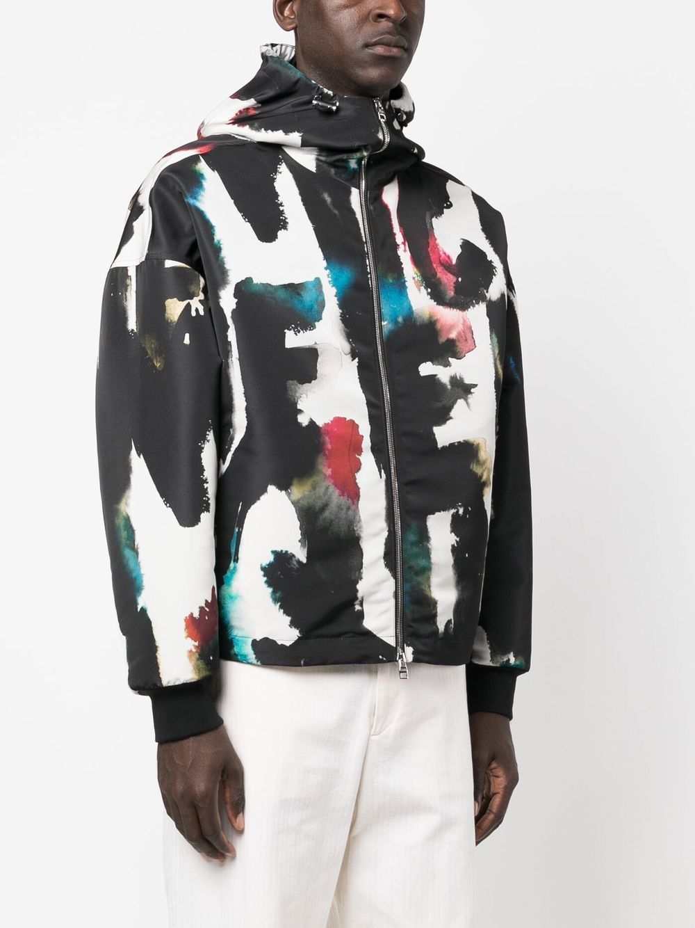 Alexander McQueen Alexander McQueen Graffiti-print Hooded Windbreaker
