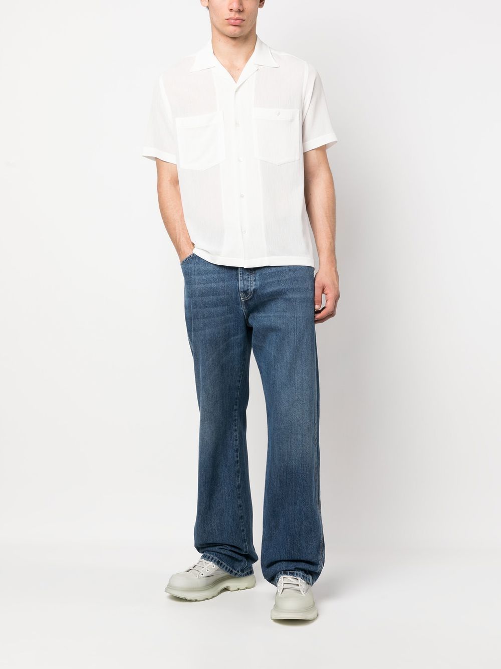 Alexander McQueen Alexander Mcqueen wide-leg panelled jeans