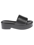 Liviana Conti Black Leather Platform Sandals.