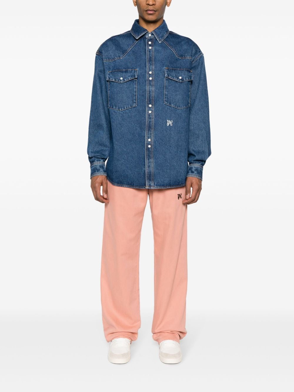 Palm Angels Palm Angels Monogram denim shirt