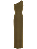 Saint Laurent Saint Laurent One shoulder silk dress