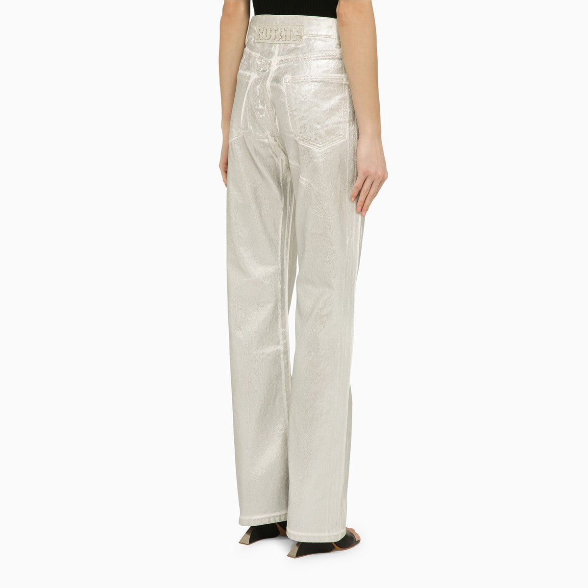 ROTATE Birger Christensen ROTATE Birger Christensen Silver pants in organic denim
