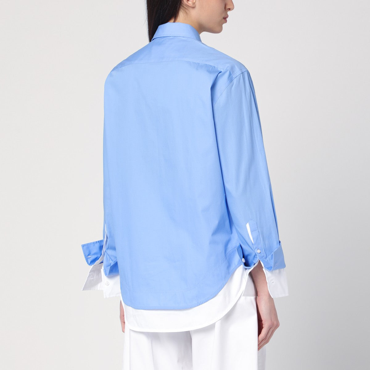 Victoria Beckham Victoria Beckham Double-layer shirt in light blue/white