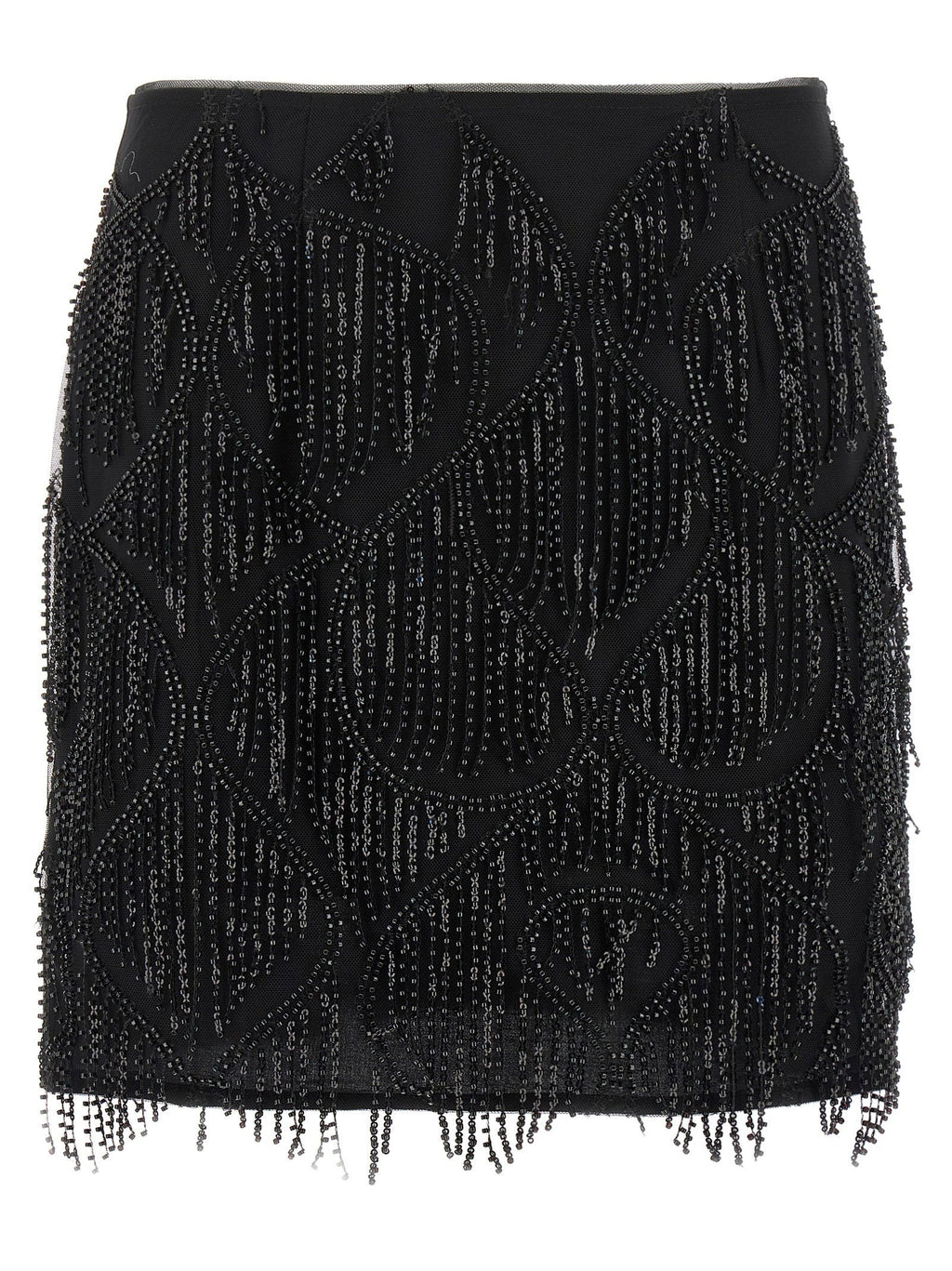 Rotate Birger Christensen Rotate Birger Christensen Beaded Fringed Skirt