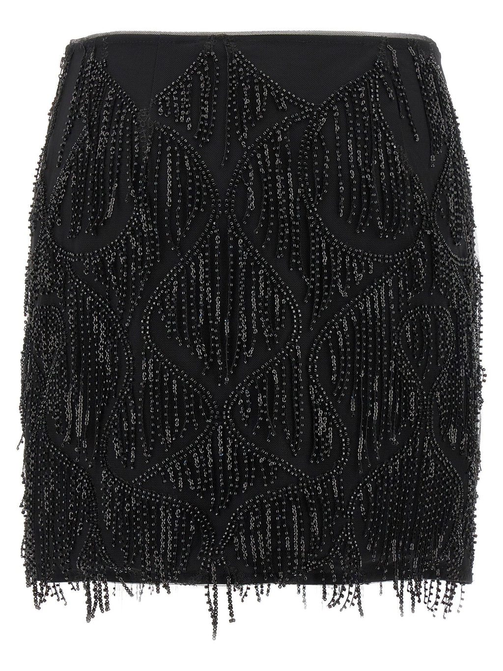 Rotate Birger Christensen Rotate Birger Christensen Beaded Fringed Skirt