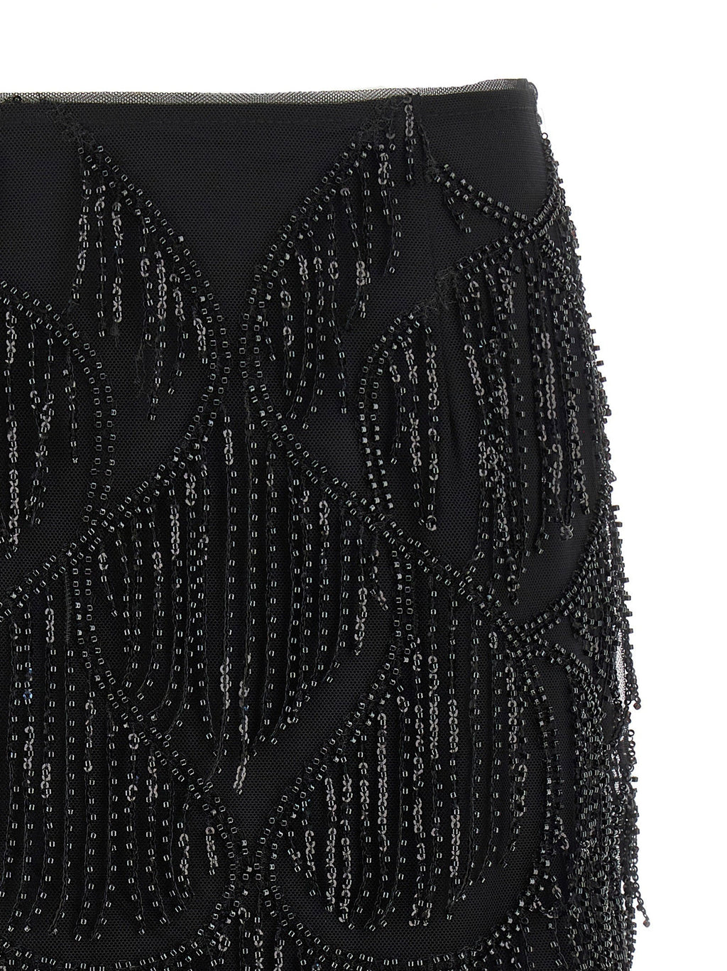 Rotate Birger Christensen Rotate Birger Christensen Beaded Fringed Skirt