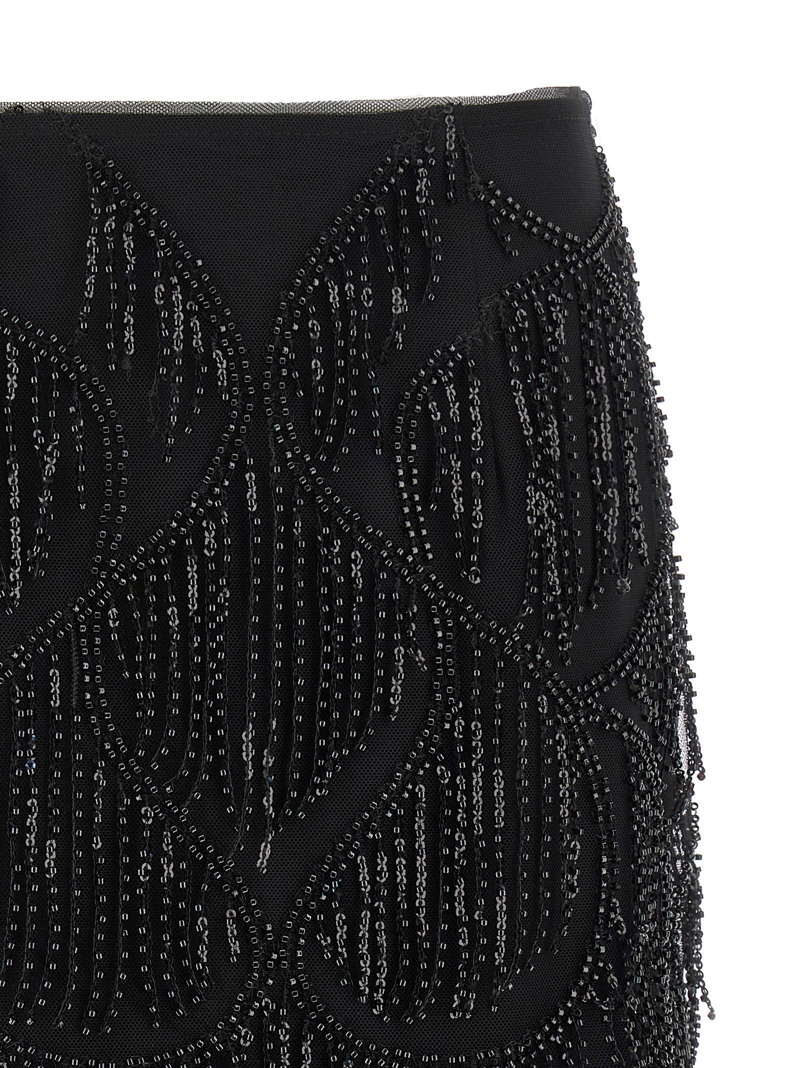 Rotate Birger Christensen Rotate Birger Christensen Beaded Fringed Skirt