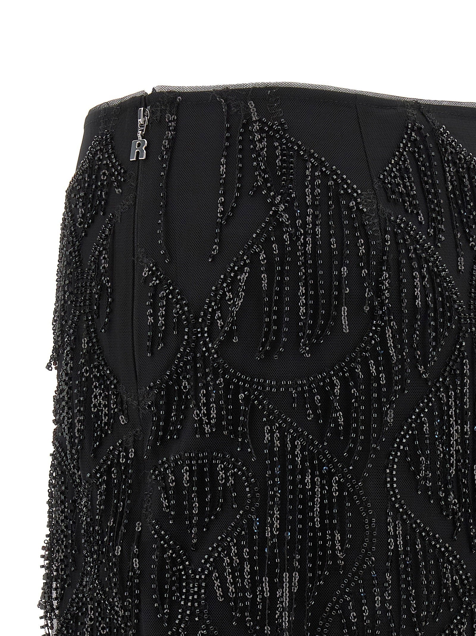 Rotate Birger Christensen Rotate Birger Christensen Beaded Fringed Skirt