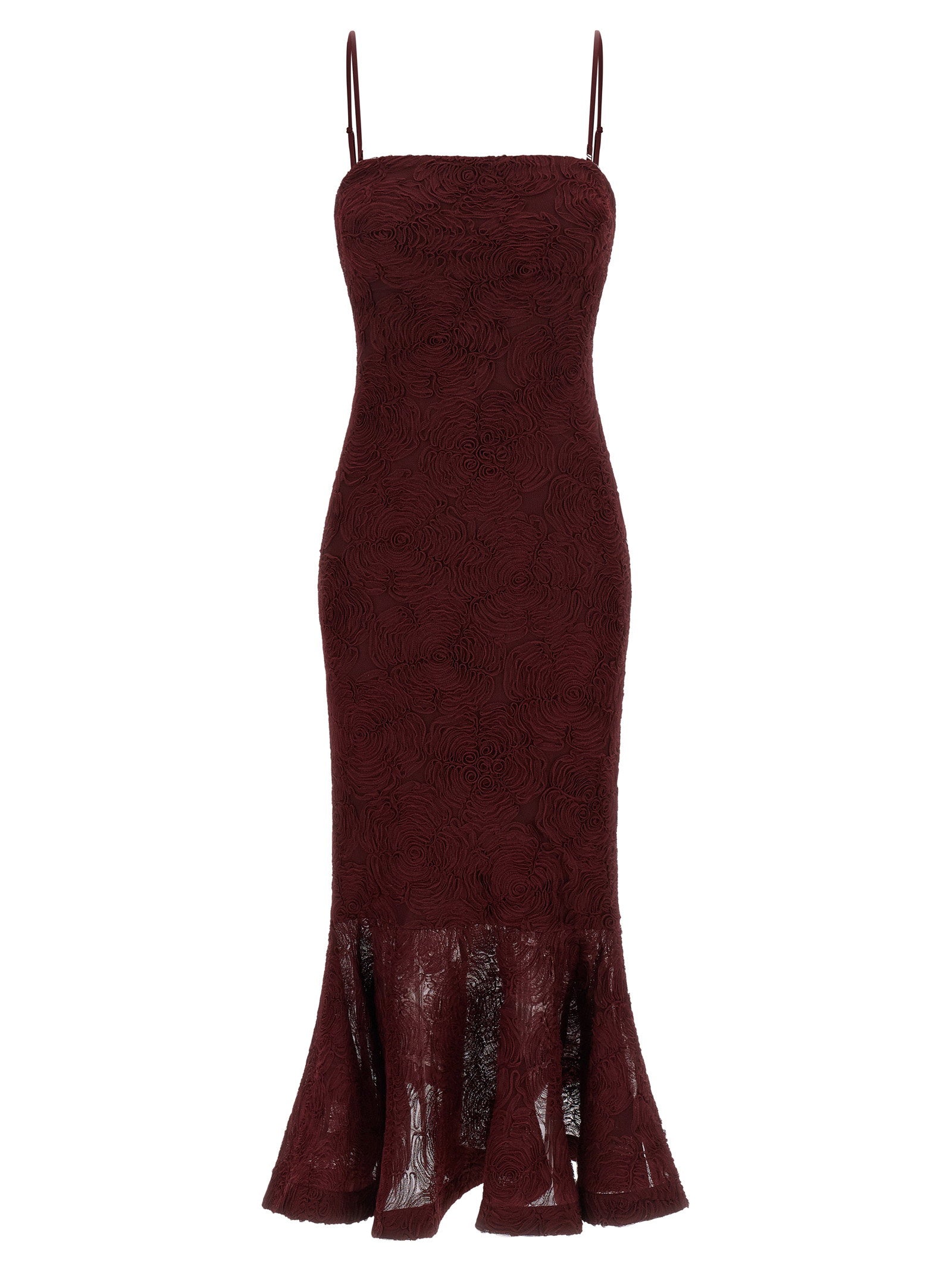 Rotate Birger Christensen Rotate Birger Christensen Flower Mesh Flounce Dress