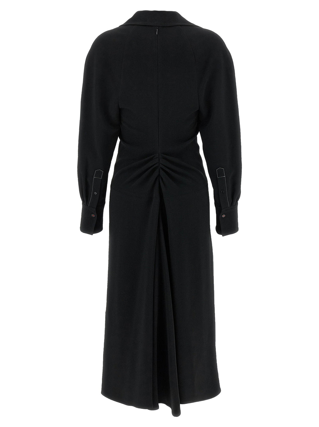 Victoria Beckham Victoria Beckham Long Sleeve Polo Collar Midi Dress