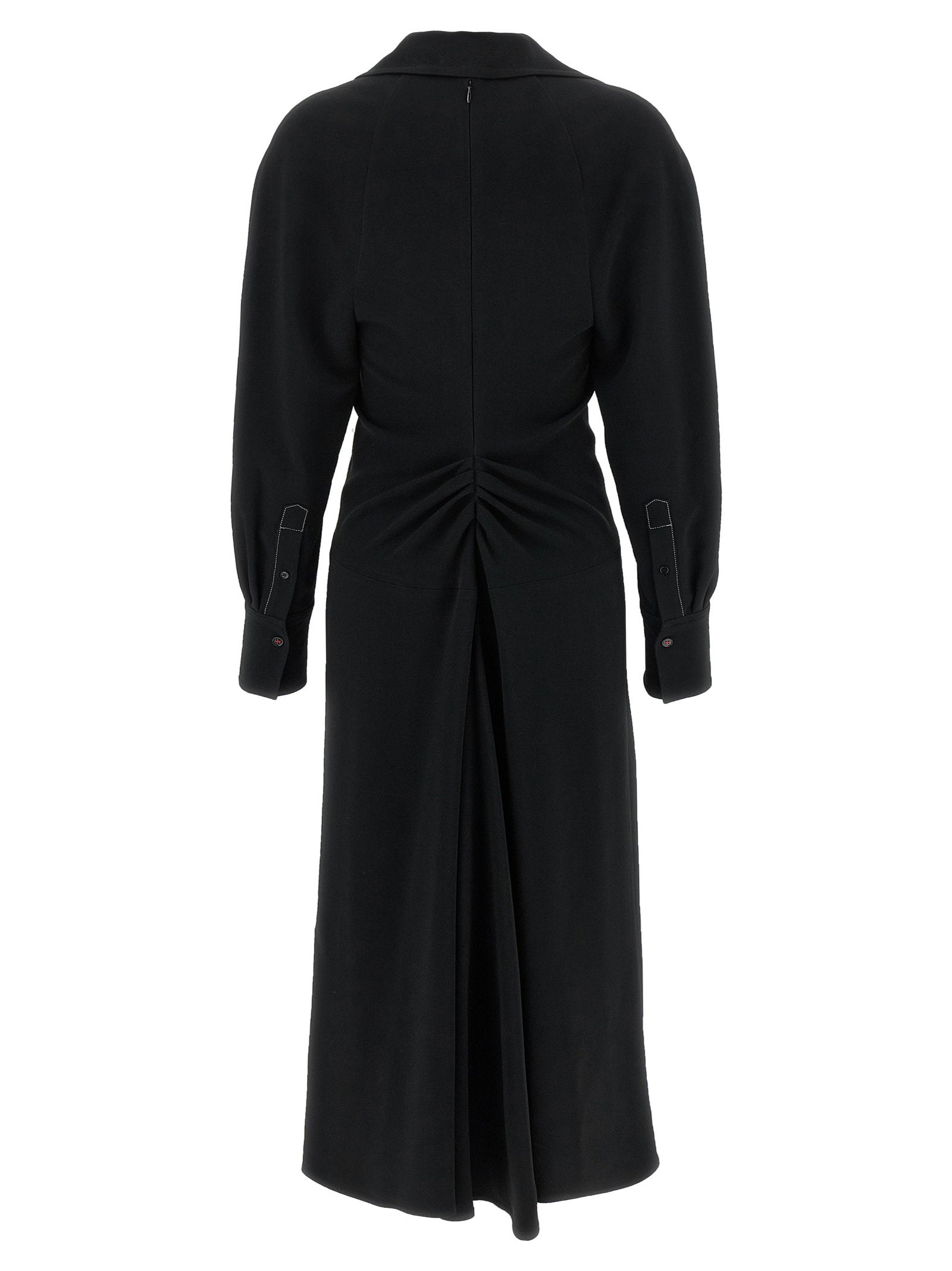 Victoria Beckham Victoria Beckham Long Sleeve Polo Collar Midi Dress