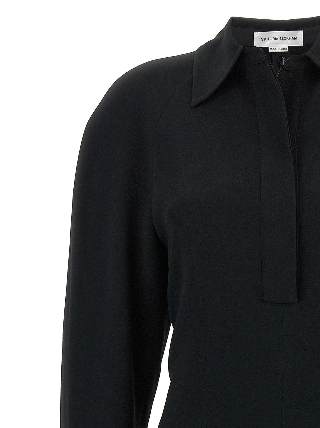 Victoria Beckham Victoria Beckham Long Sleeve Polo Collar Midi Dress