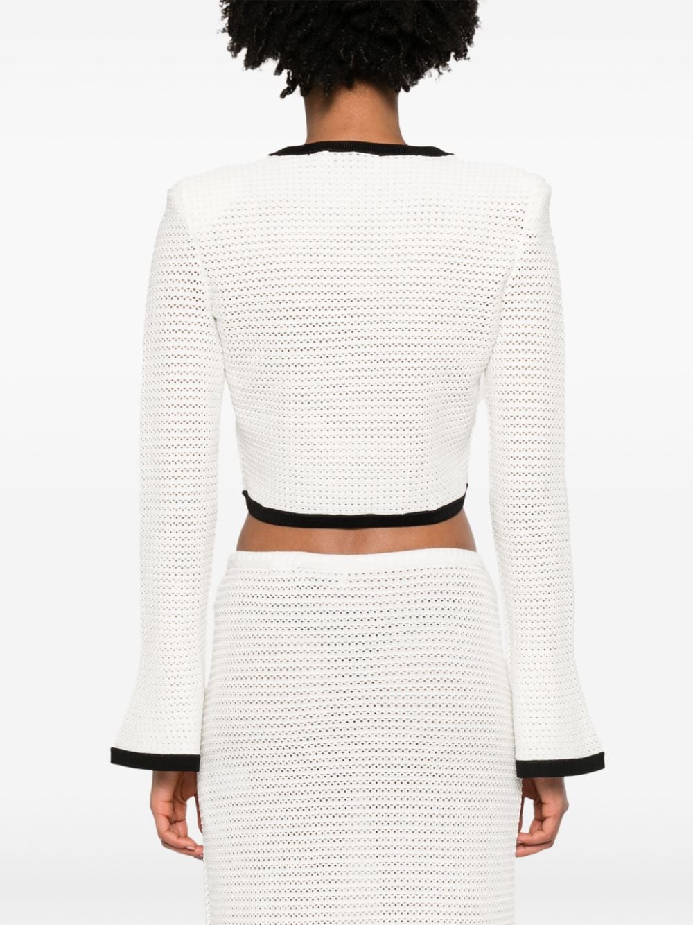 Self-Portrait Self-Portrait Pointelle-knit cropped cardigan