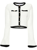 Self-Portrait Self-Portrait Pointelle-knit cropped cardigan