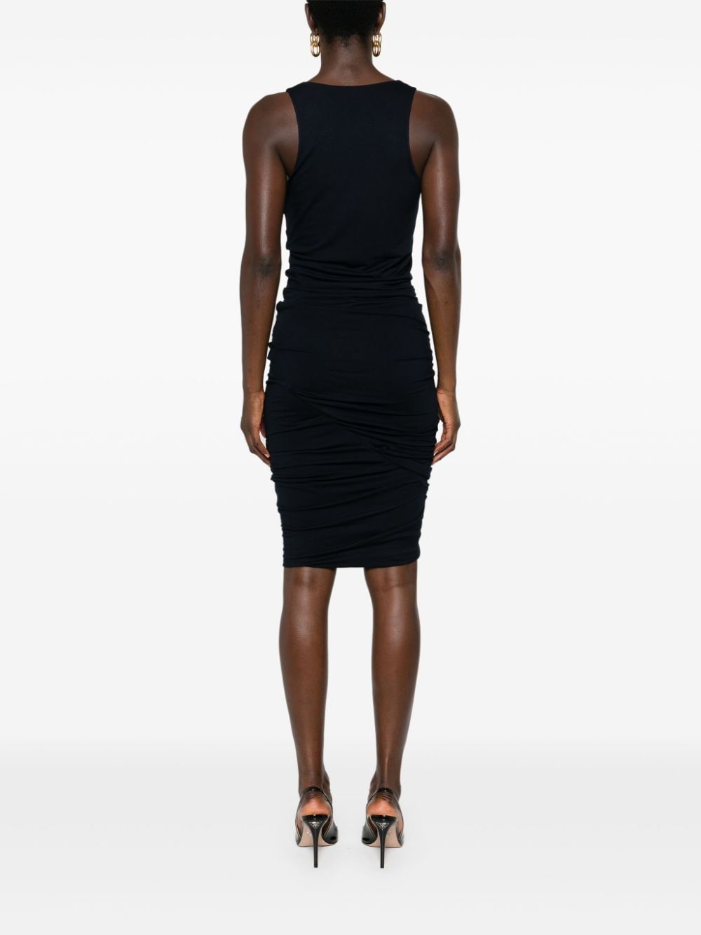 Saint Laurent Saint Laurent ruched V-neck mini dress