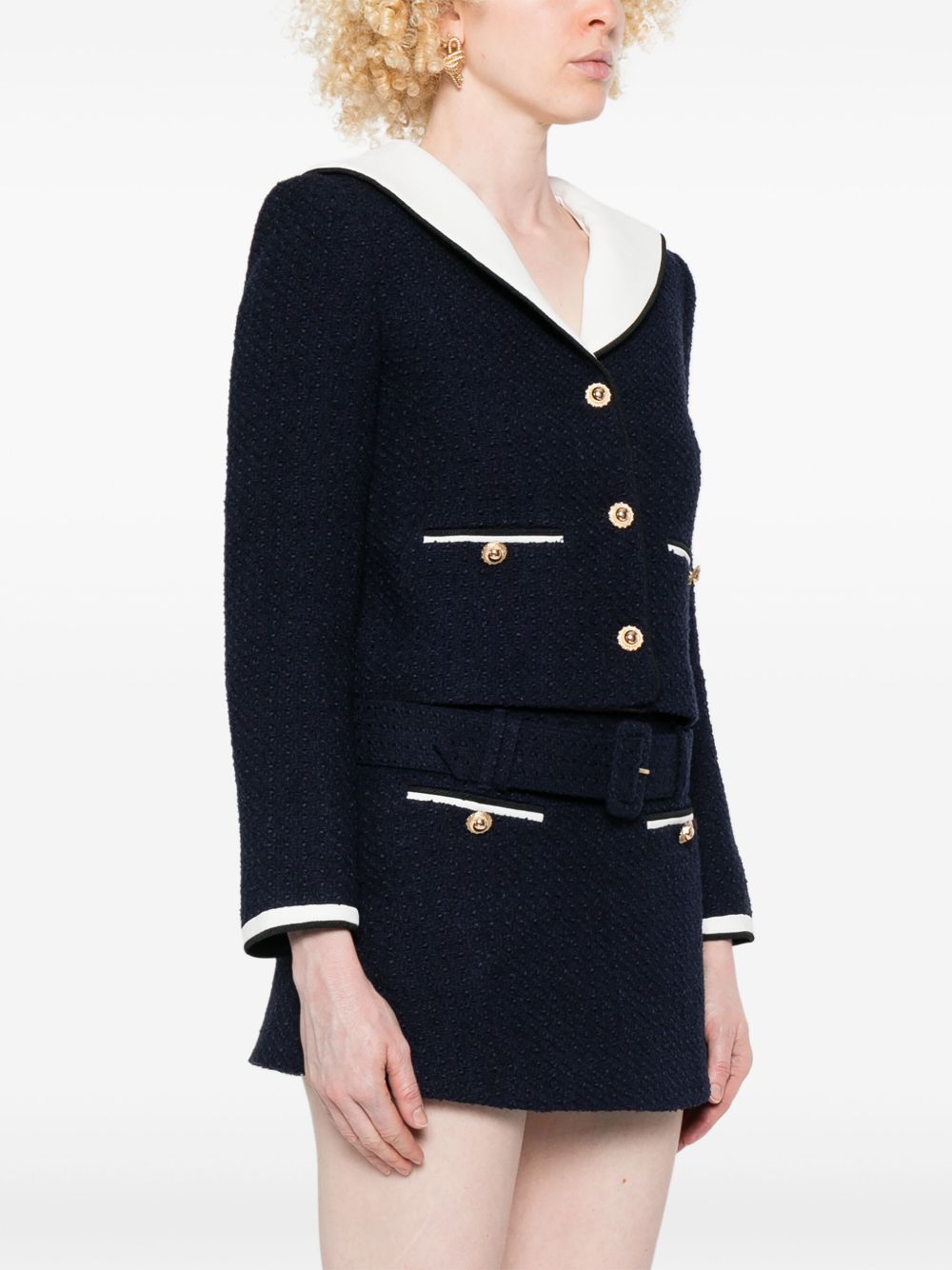 Self-Portrait Self-Portrait Bouclé cropped jacket