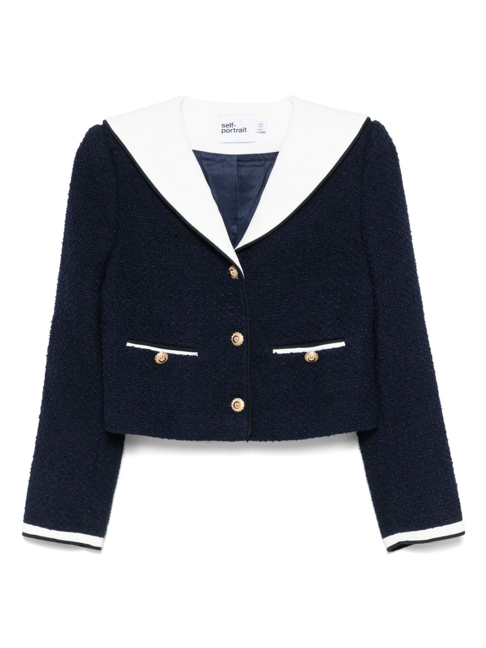 Self-Portrait Self-Portrait Bouclé cropped jacket