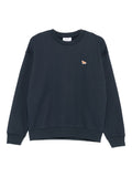 Maison Kitsuné Fox-embroidered cotton sweatshirt