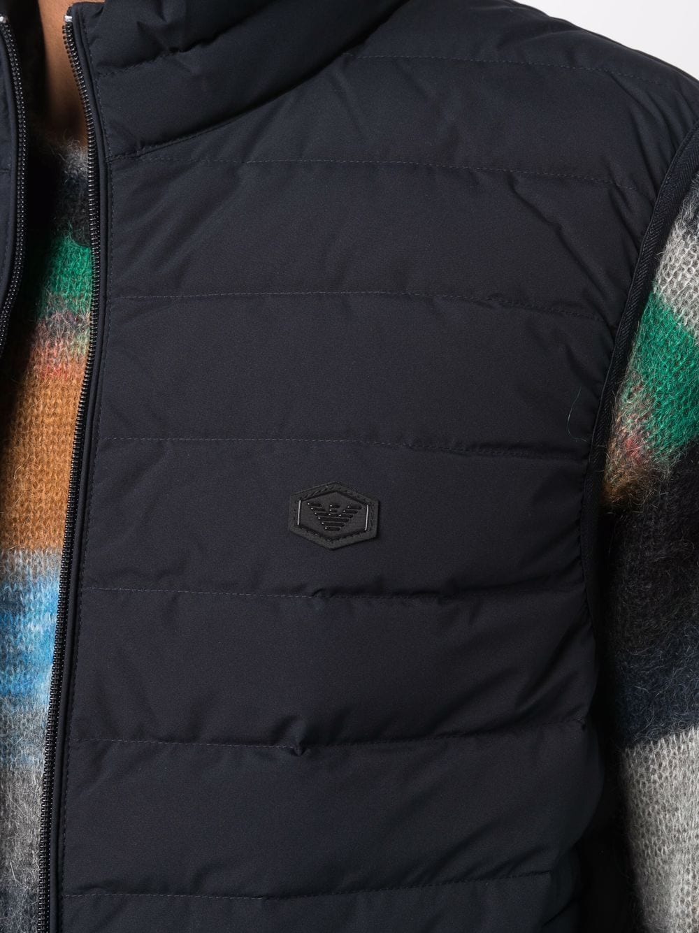 Emporio Armani Emporio Armani Full-zip, sleeveless quilted nylon down jacket with eagle logo patch