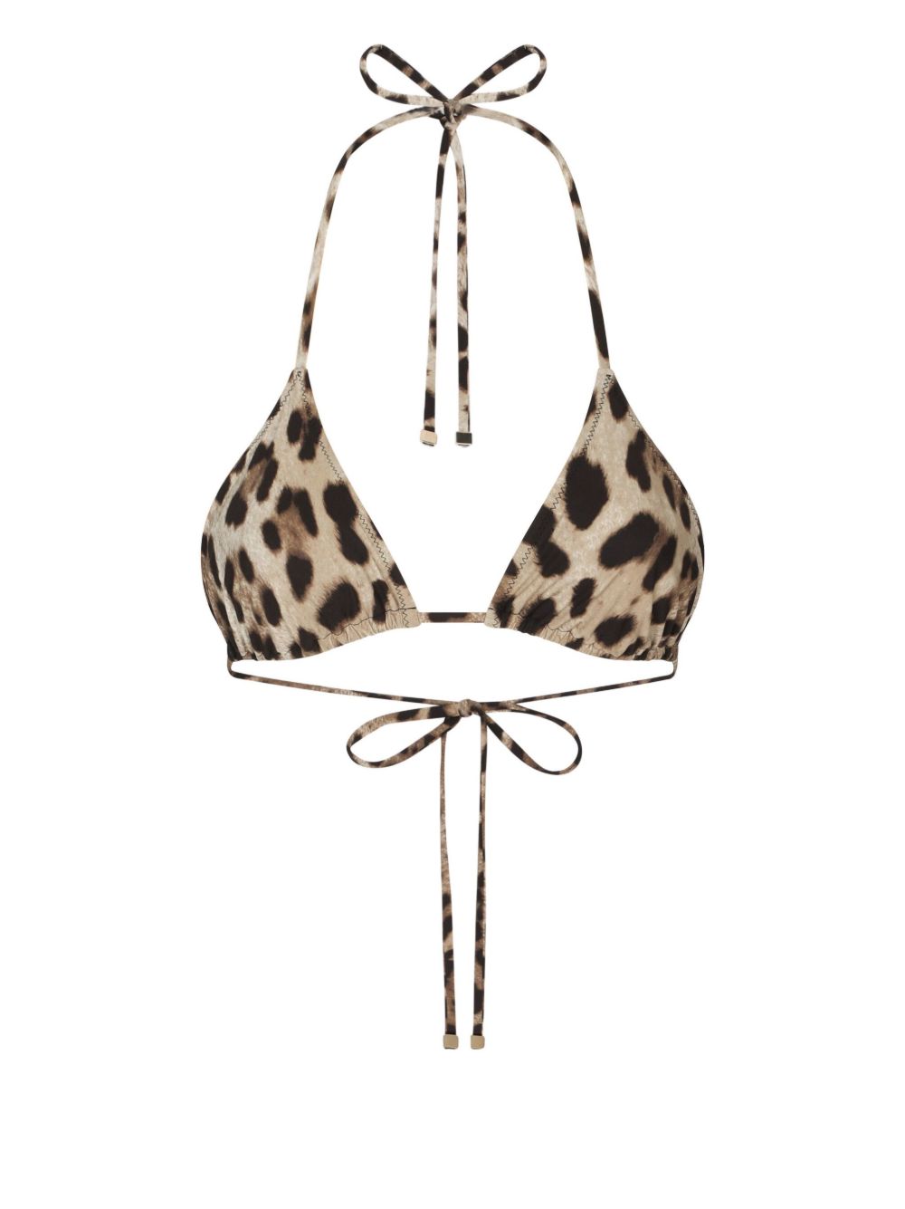 Dolce & Gabbana Dolce & Gabbana-leopard-print triangle bikini top.