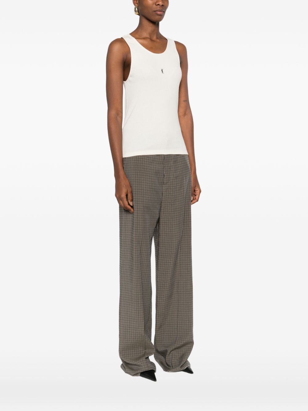 Saint Laurent Saint Laurent Logo cotton tank top
