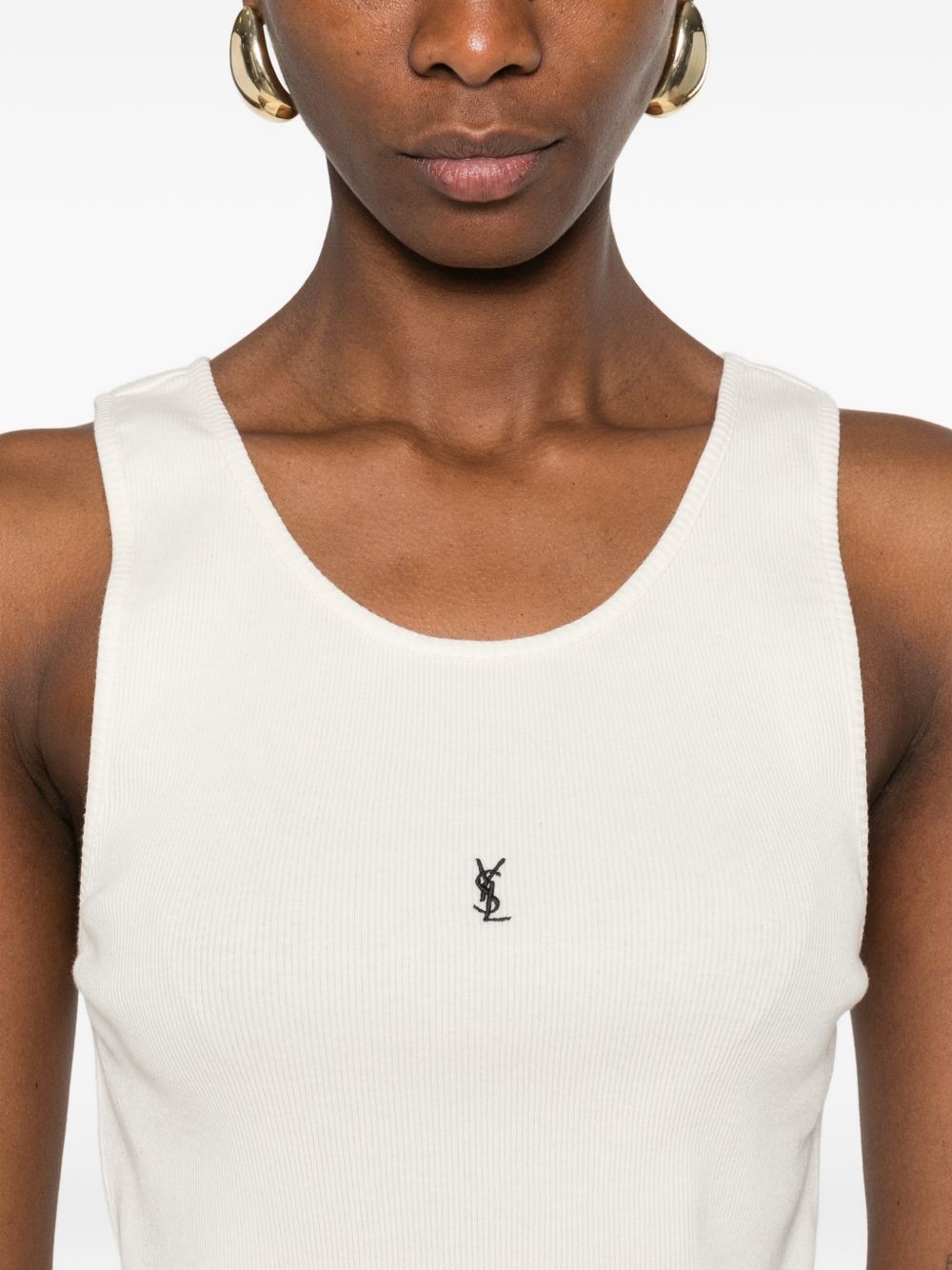 Saint Laurent Saint Laurent Logo cotton tank top