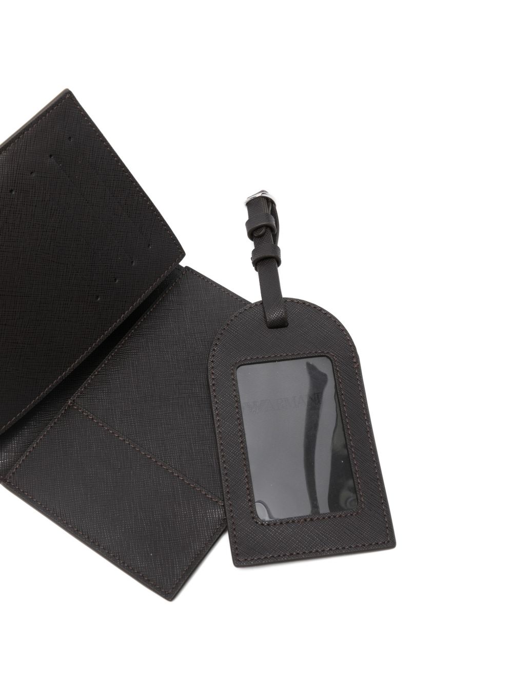 Emporio Armani Emporio Armani Asv Recycled Saffiano Leather Passport Holder And Tag Gift Box
