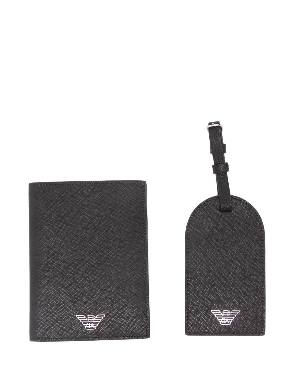 Emporio Armani Emporio Armani Asv Recycled Saffiano Leather Passport Holder And Tag Gift Box
