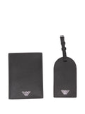 Emporio Armani Emporio Armani Asv Recycled Saffiano Leather Passport Holder And Tag Gift Box