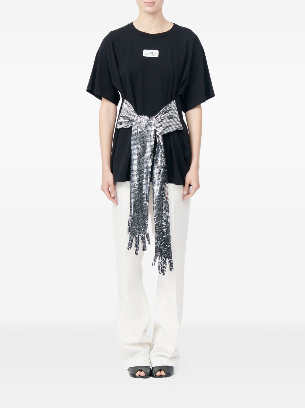 MM6 Maison Margiela MM6 Maison Margiela Gloves-detail cotton t-shirt