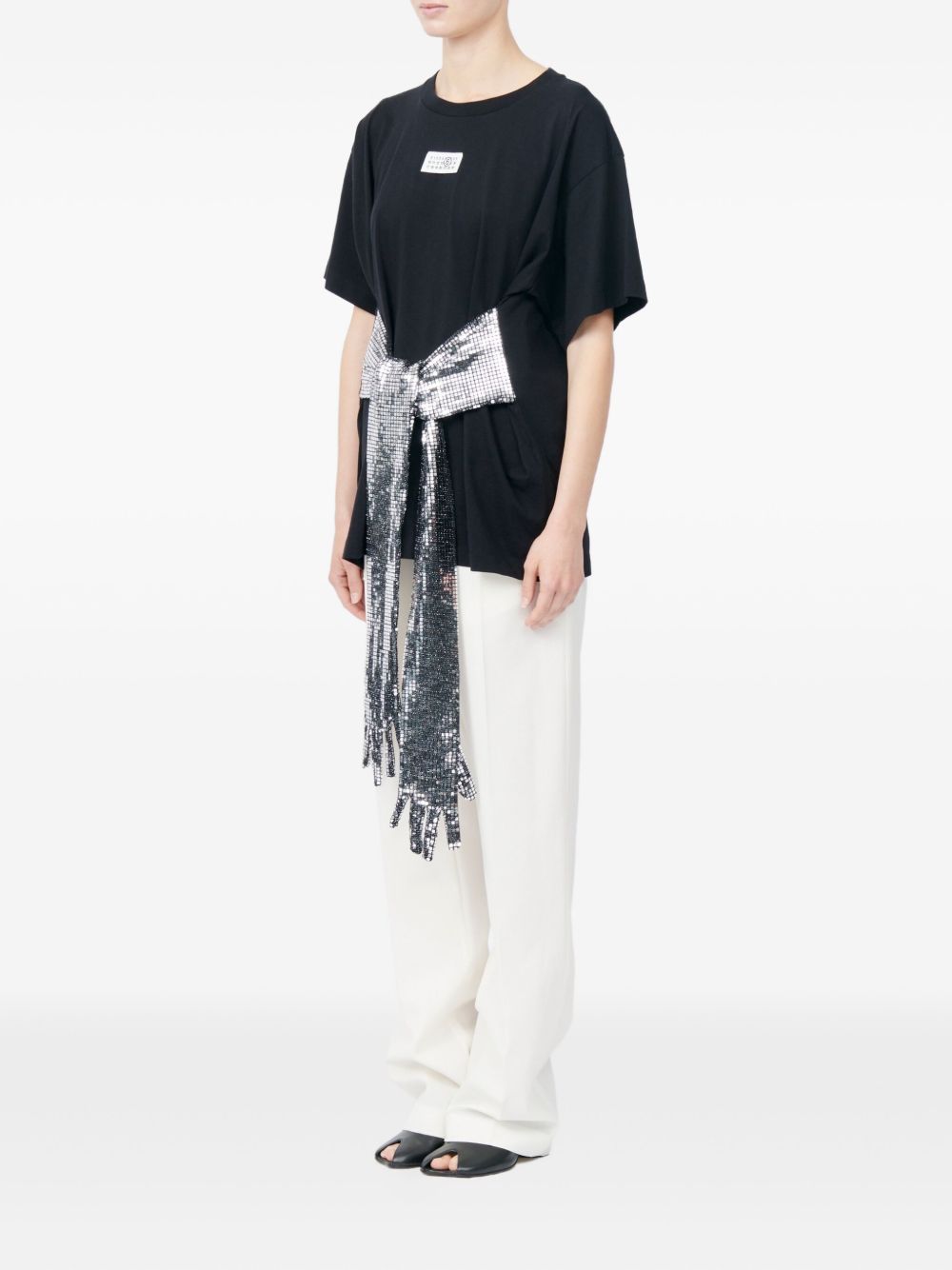 MM6 Maison Margiela MM6 Maison Margiela Gloves-detail cotton t-shirt