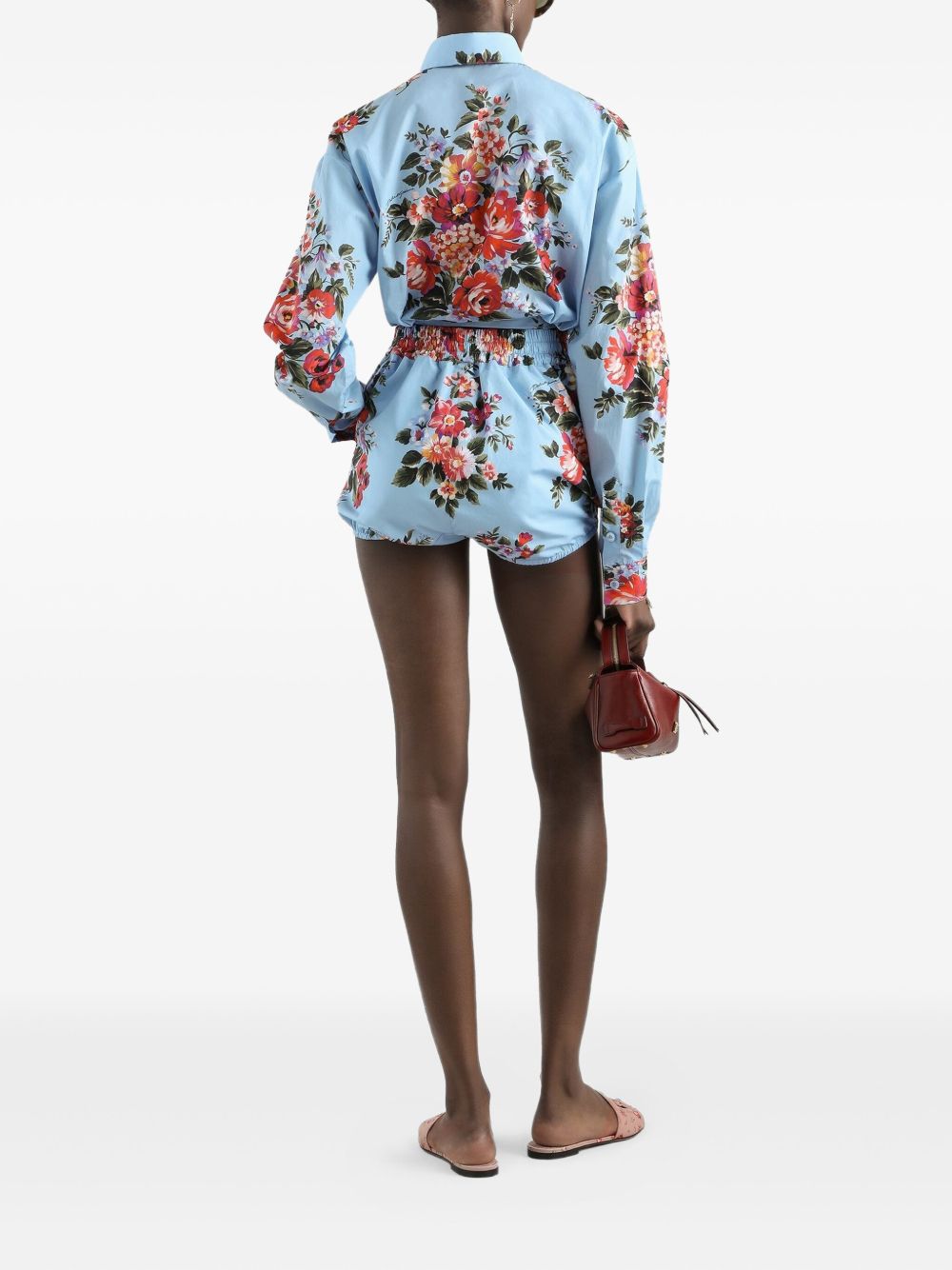 Dolce & Gabbana Dolce & Gabbana-Floral cropped cotton shirt