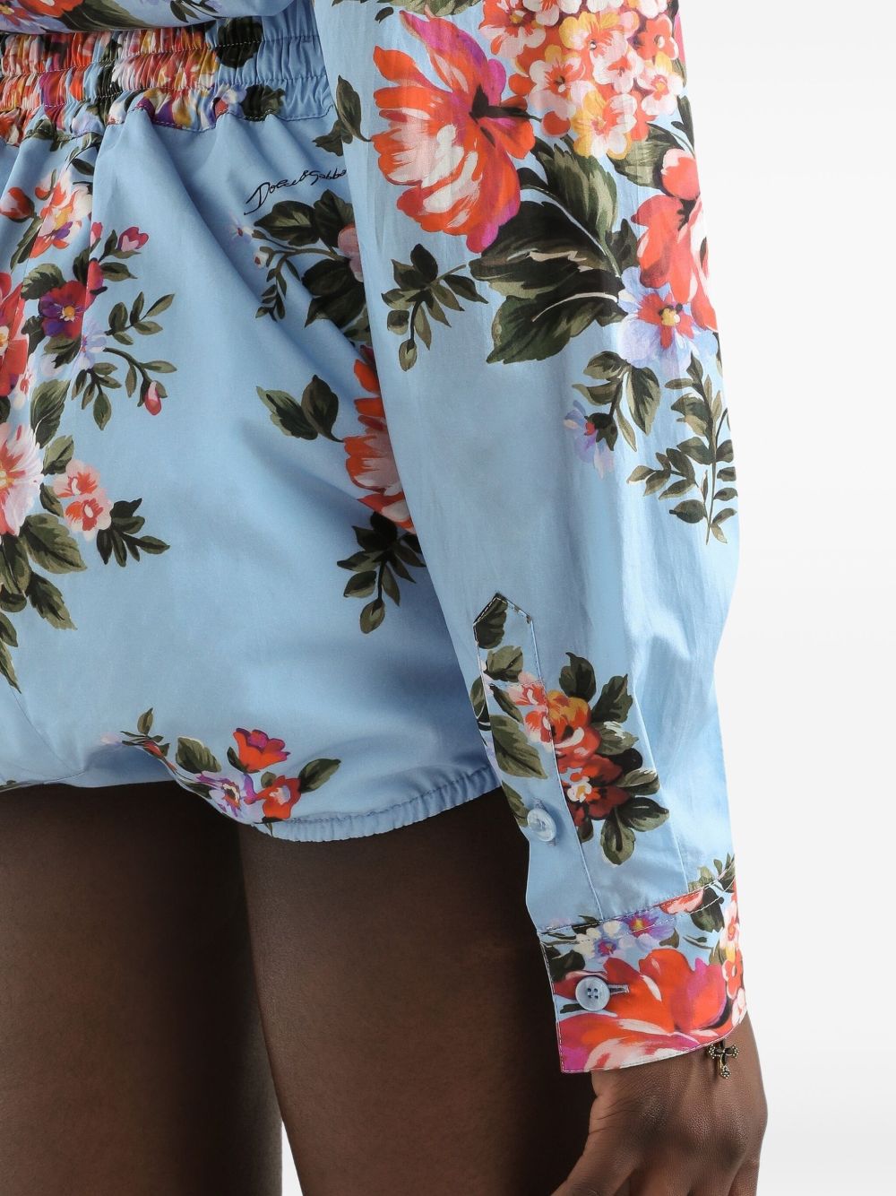 Dolce & Gabbana Dolce & Gabbana-Floral cropped cotton shirt