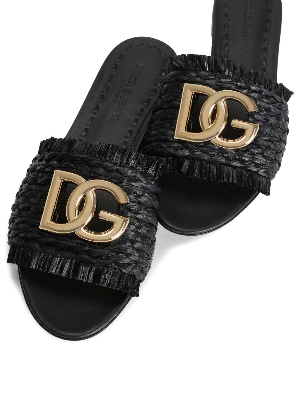 Dolce & Gabbana Dolce & Gabbana Woven Raffia Slippers with Fringe