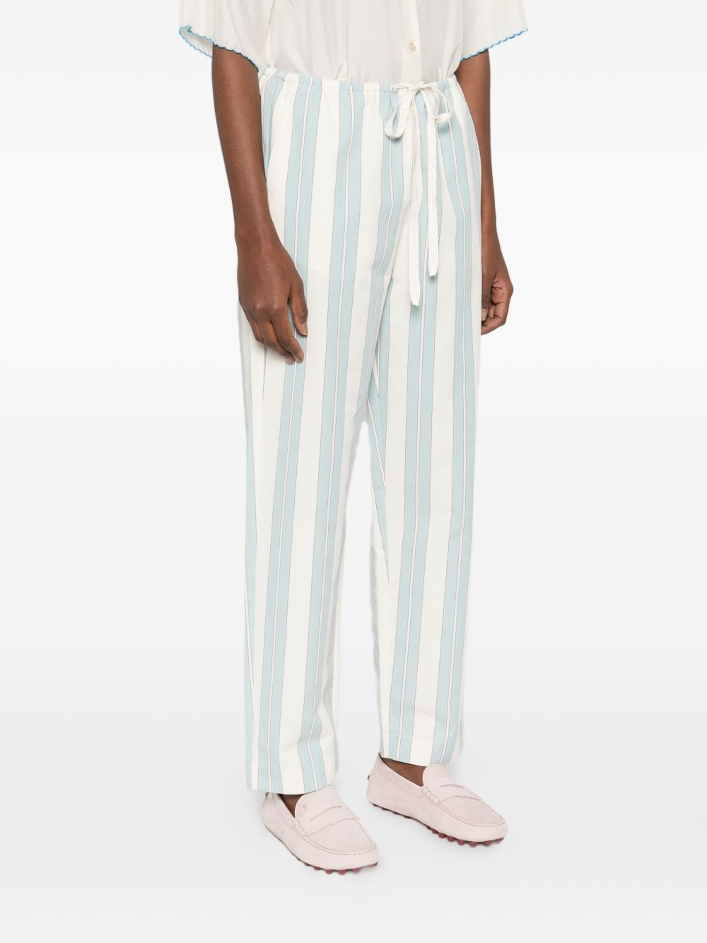 Forte Forte Forte Forte Striped drawstring trousers