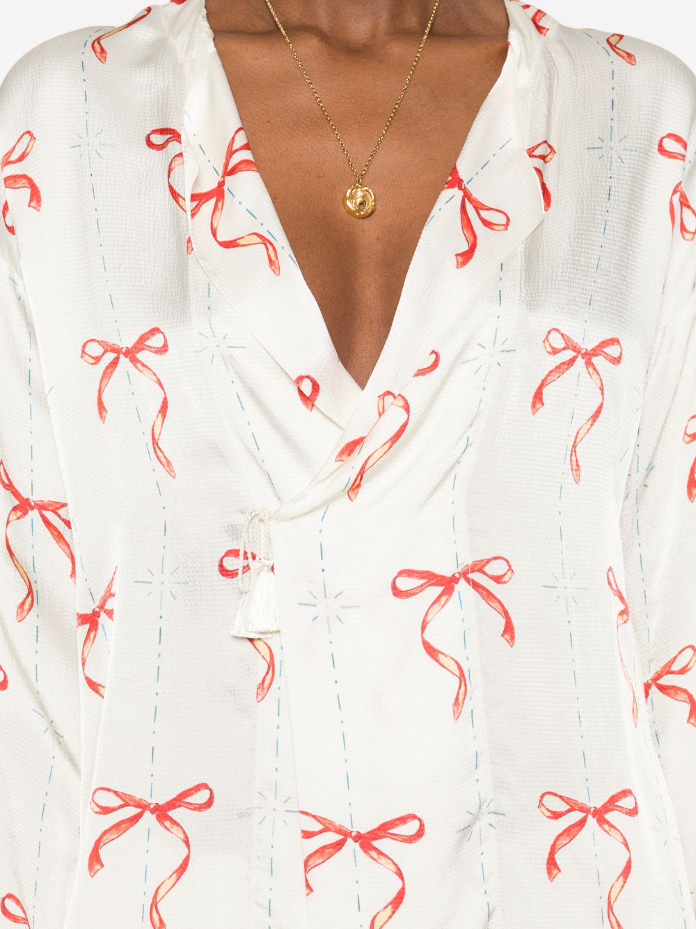 Forte Forte Forte Forte V-neck Printed crossed shirt