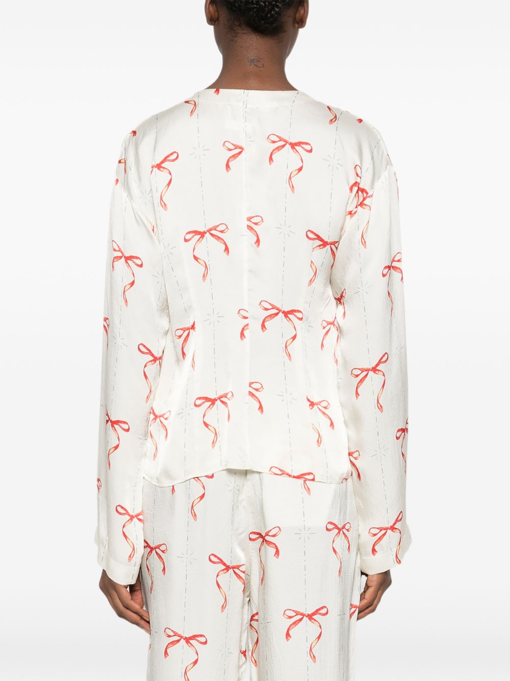 Forte Forte Forte Forte V-neck Printed crossed shirt