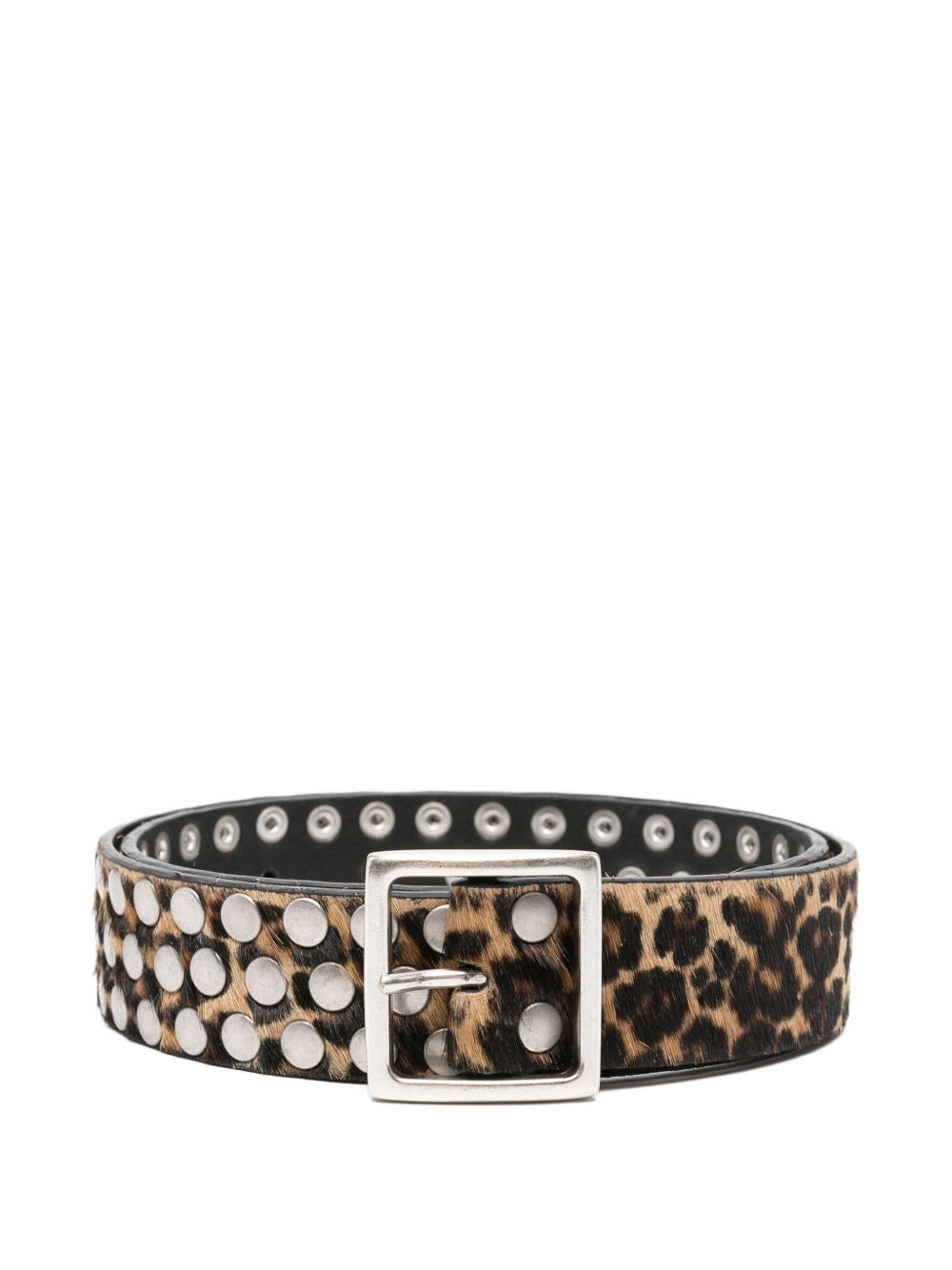 Golden Goose Golden Goose Leopard-Pattern Studded Belt