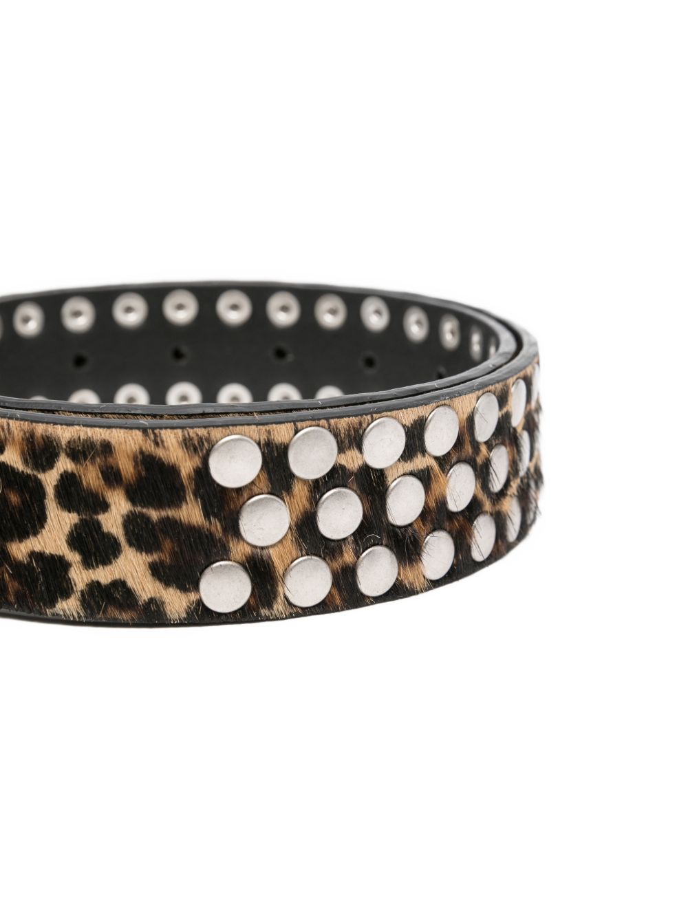 Golden Goose Golden Goose Leopard-Pattern Studded Belt