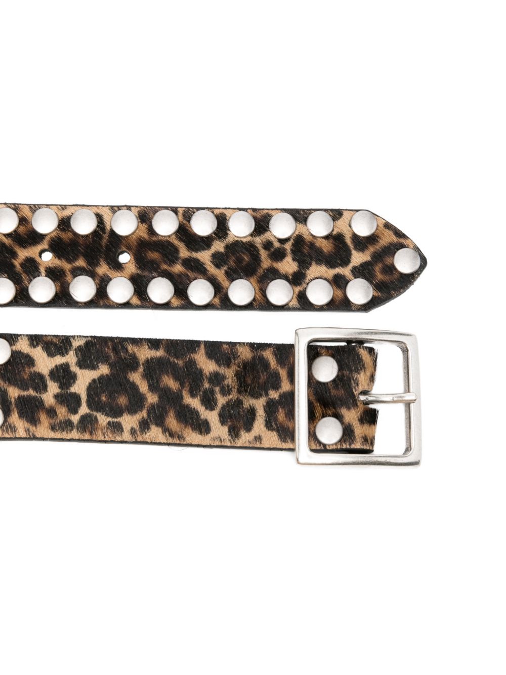 Golden Goose Golden Goose Leopard-Pattern Studded Belt