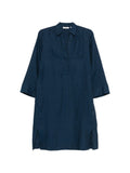 ARCHIVIO '67 Archivio '67 V-neck side slits Linen chemisier dress