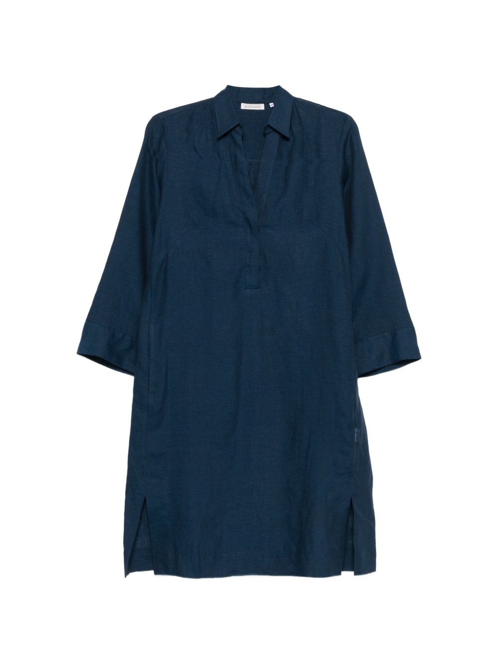 ARCHIVIO '67 Archivio '67 V-neck side slits Linen chemisier dress