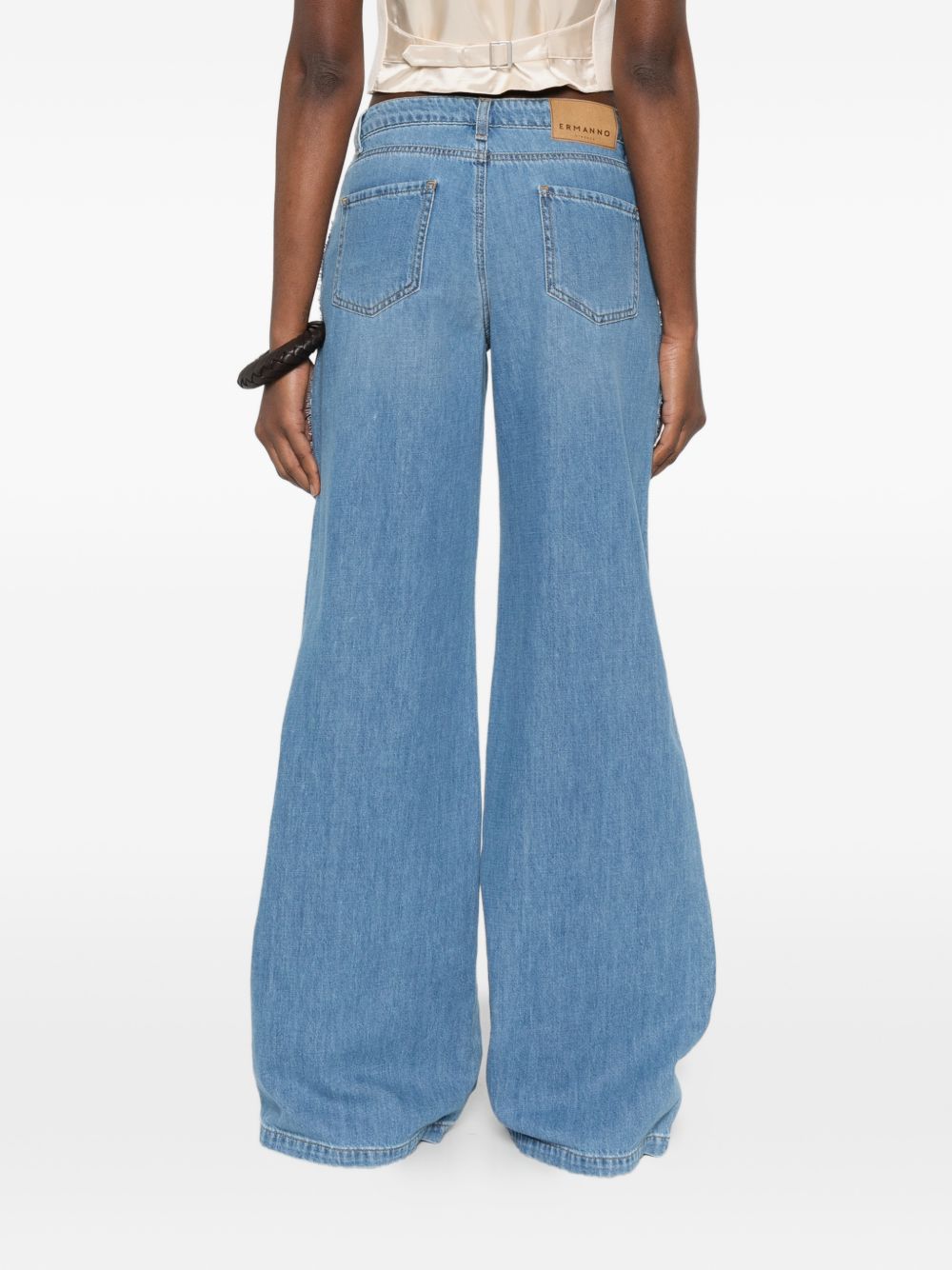 Ermanno Firenze Ermanno Firenze Embroidered denim jeans