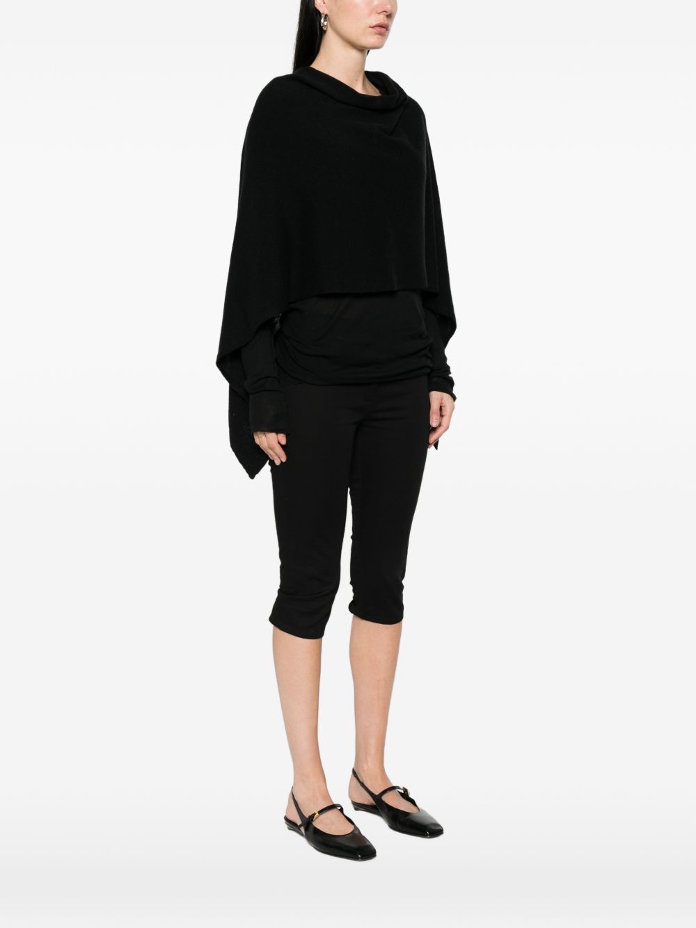 Beyou Beyou V-neck cashmere Cashmere poncho