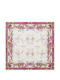 Pierre Louis Mascia Pierre Louis Mascia White, floral print, border detail Printed silk scarf