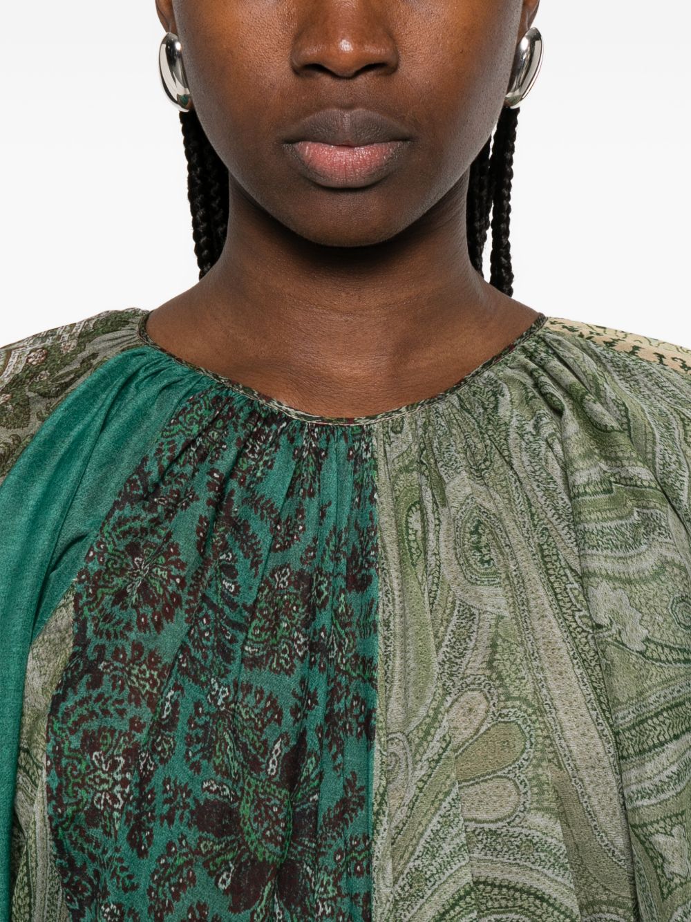 Pierre Louis Mascia Pierre Louis Mascia Pritned cotton and silk dress